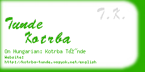 tunde kotrba business card